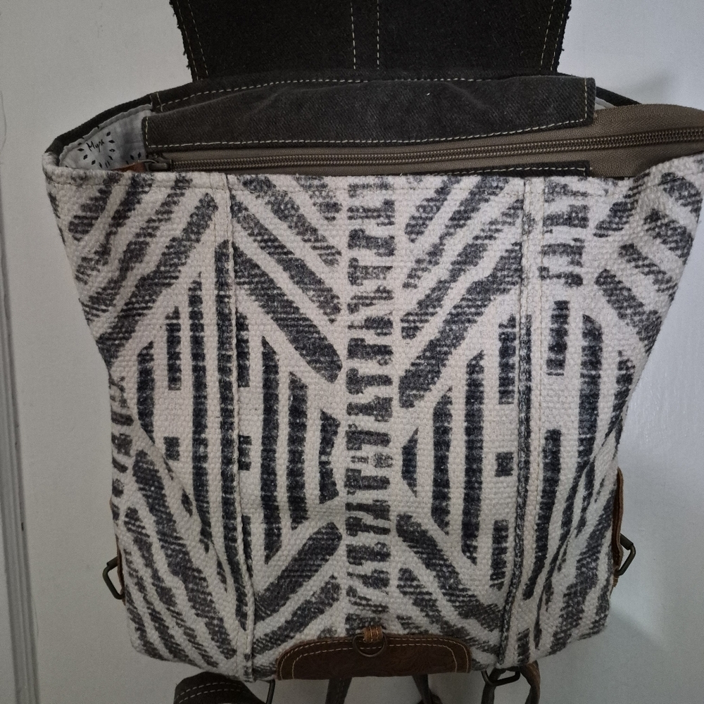 Brown and Black Patterned Backpack NWT - image 4